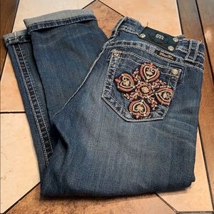 MISS ME, Boyfriend Capri 27, rust/black and gold,